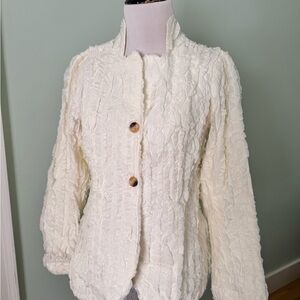 Sundance Cream Textured Teddy Jacket